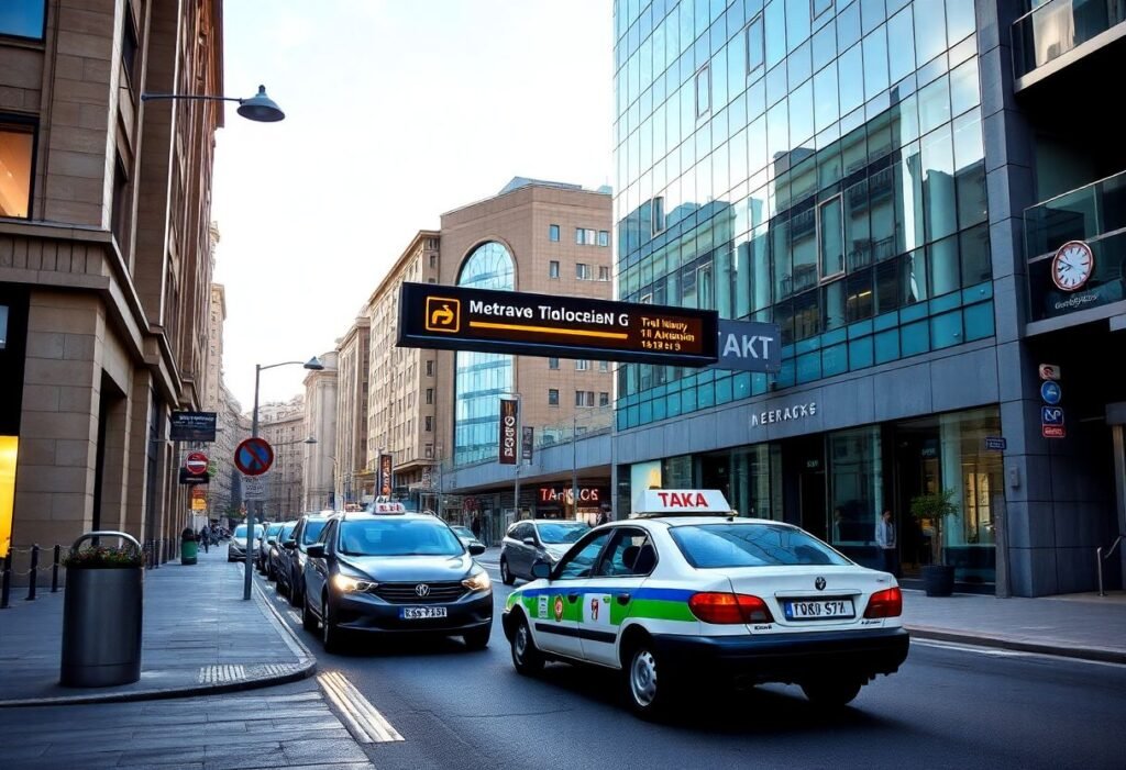 תחבורה ציבורית בבאקו, אזרבייג'ן - תחנת מטרו ומוניות מסורתיות